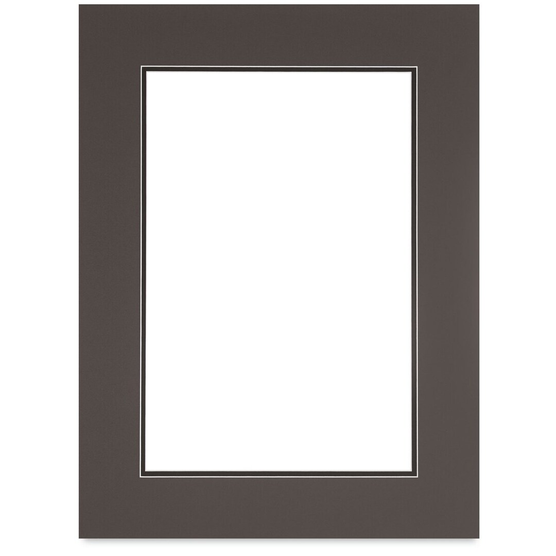 Blick Double Mat - Cinder over Smooth Black, 18" x 24" (12" x 18" opening)